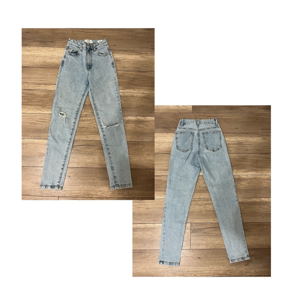 Cotton on light wash stretch mom jeans